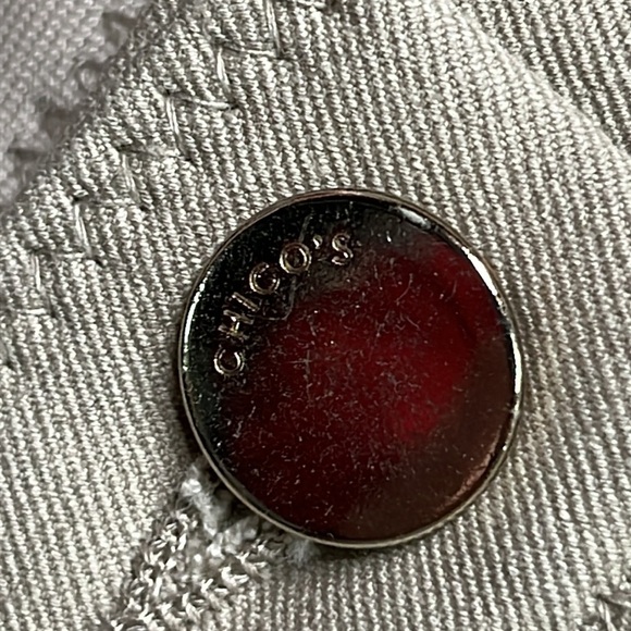 CHICO'S "So Lifting"  Control Panel Straight Leg Stretch Khaki Jean SZ 14 Short - Picture 4 of 16